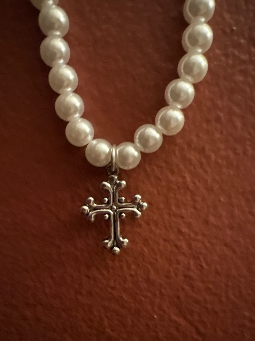 boohooMAN Pearl Beaded Cross Necklace - New image indicator(4)