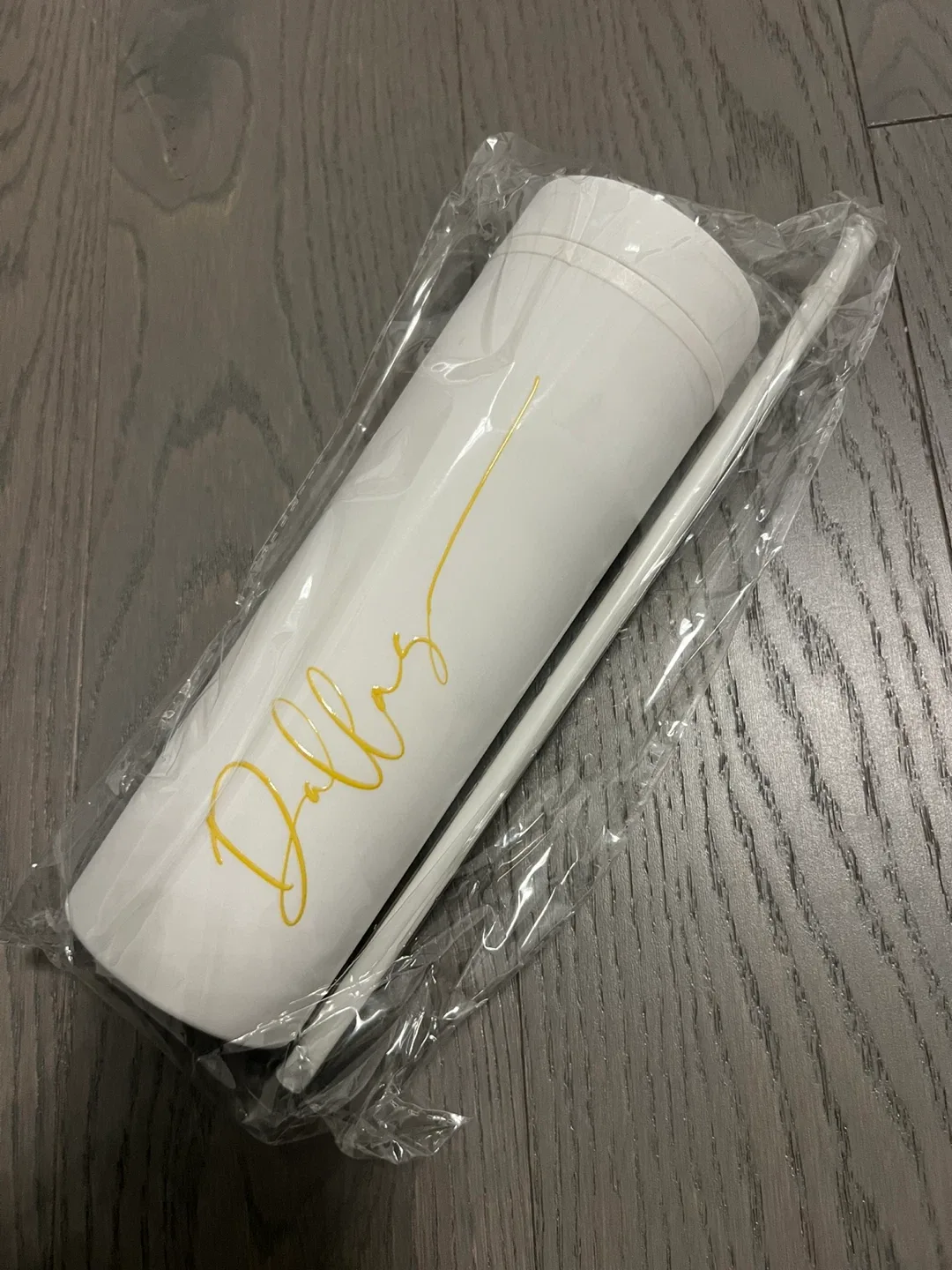 Personalized White 16 fl oz Tumbler with Straw - New