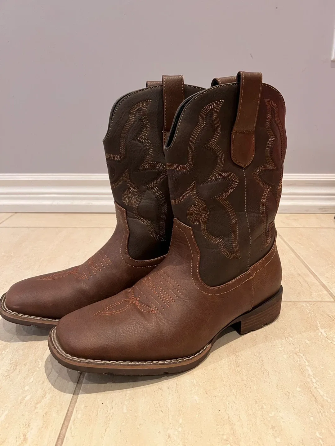 Brown Leather Cowboy Boots image indicator(2)