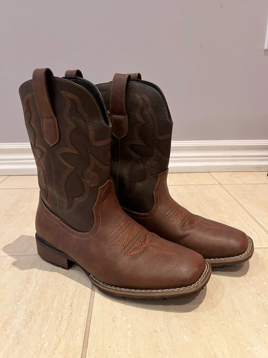 Brown Leather Cowboy Boots