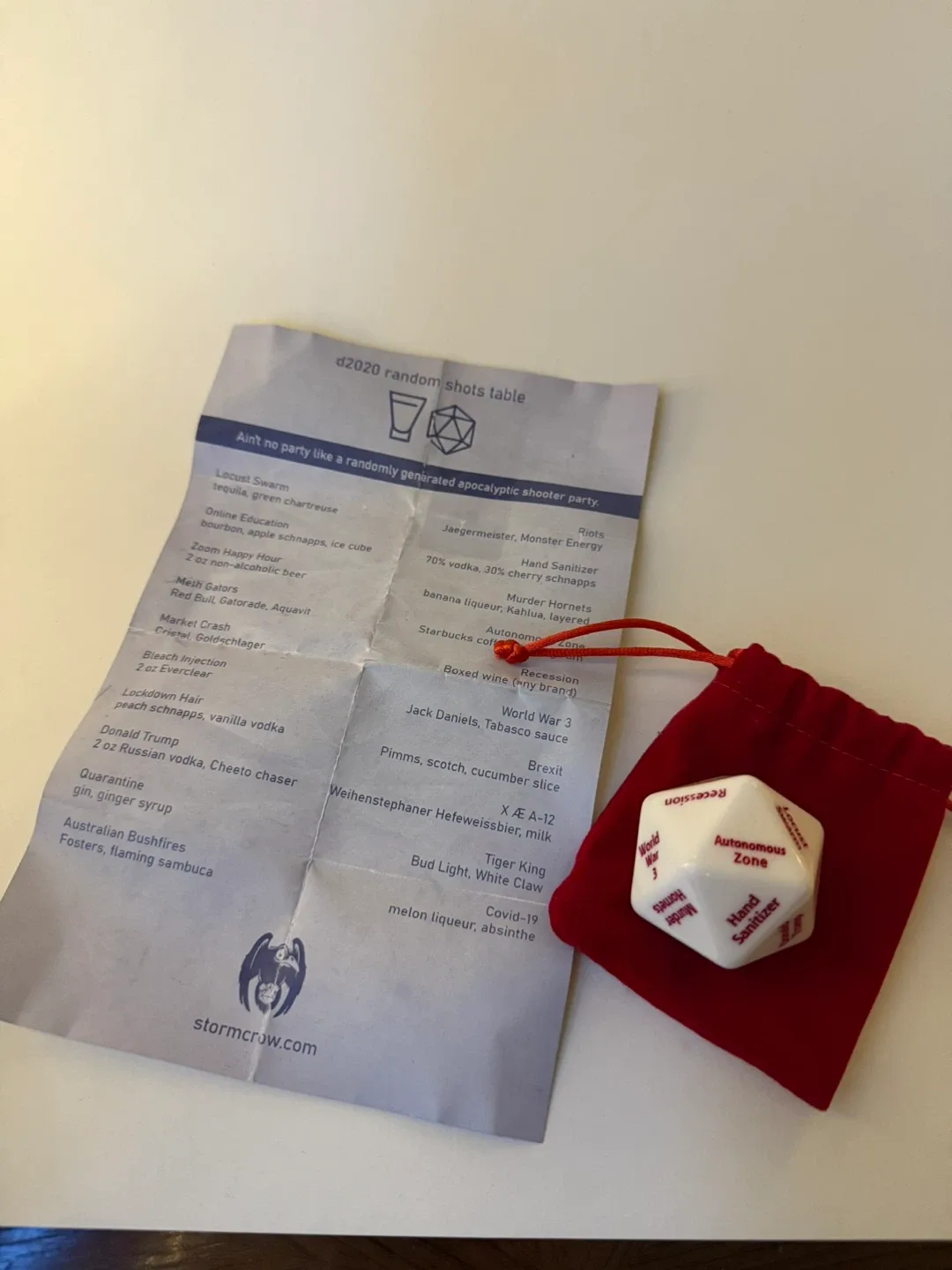 Storm Crow - funny D20 lockdown game