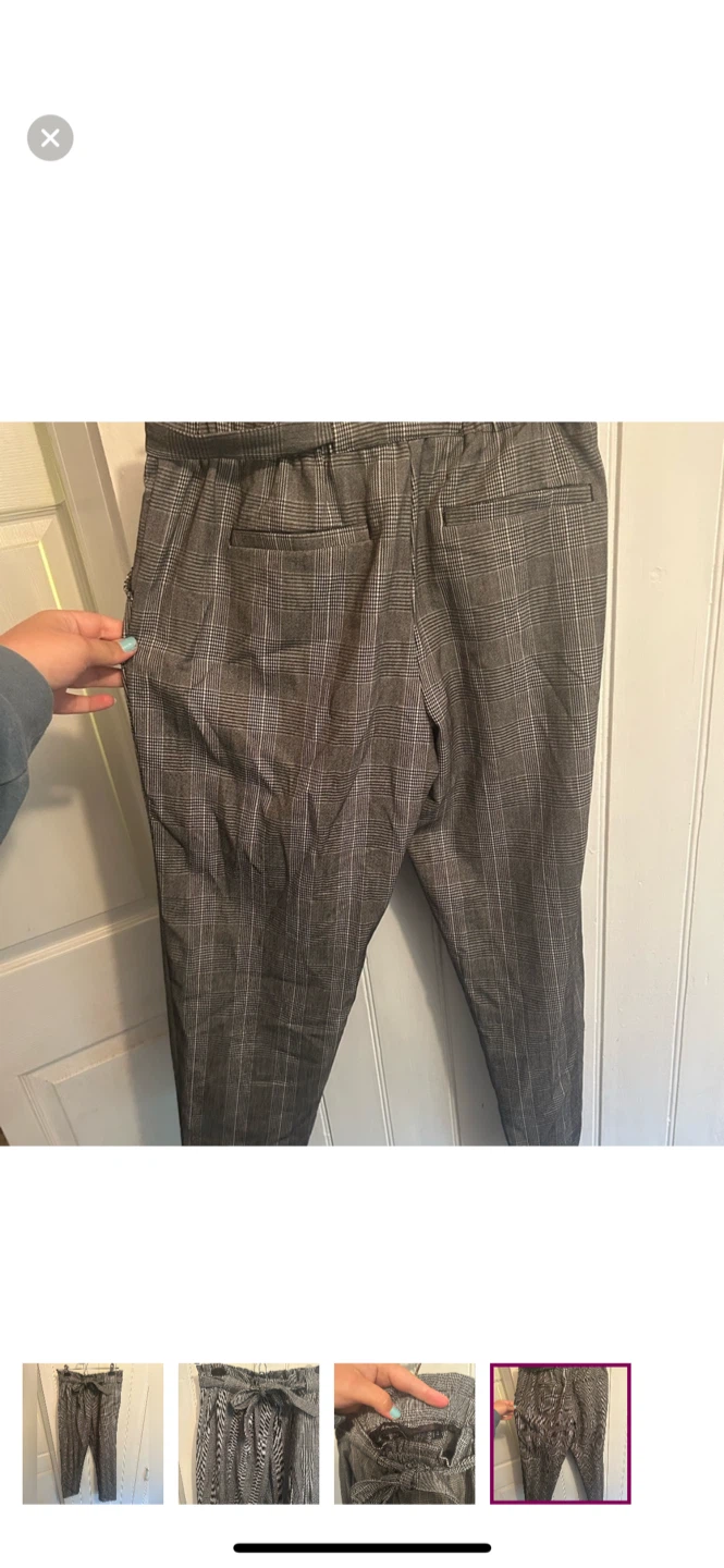 Reitmans Plaid Paper Bag Waist Pants - Size 6 - photo 4