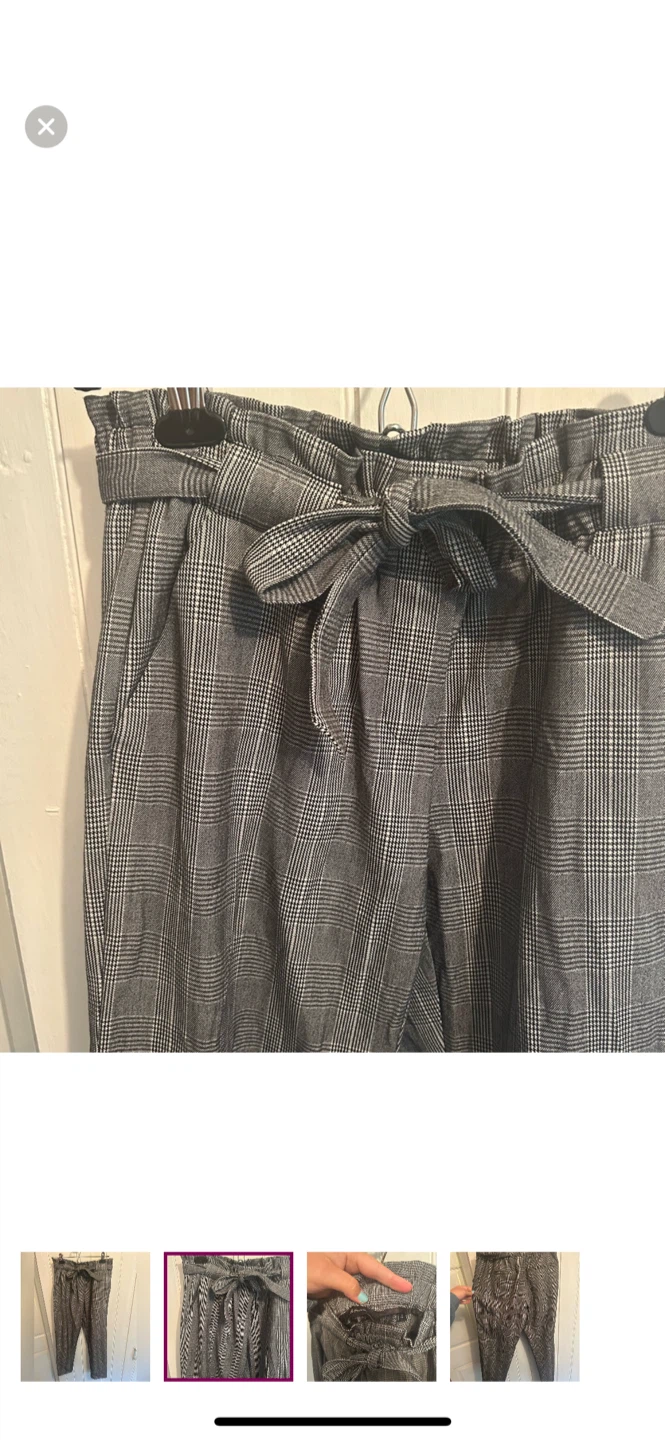 Reitmans Plaid Paper Bag Waist Pants - Size 6 - photo 2