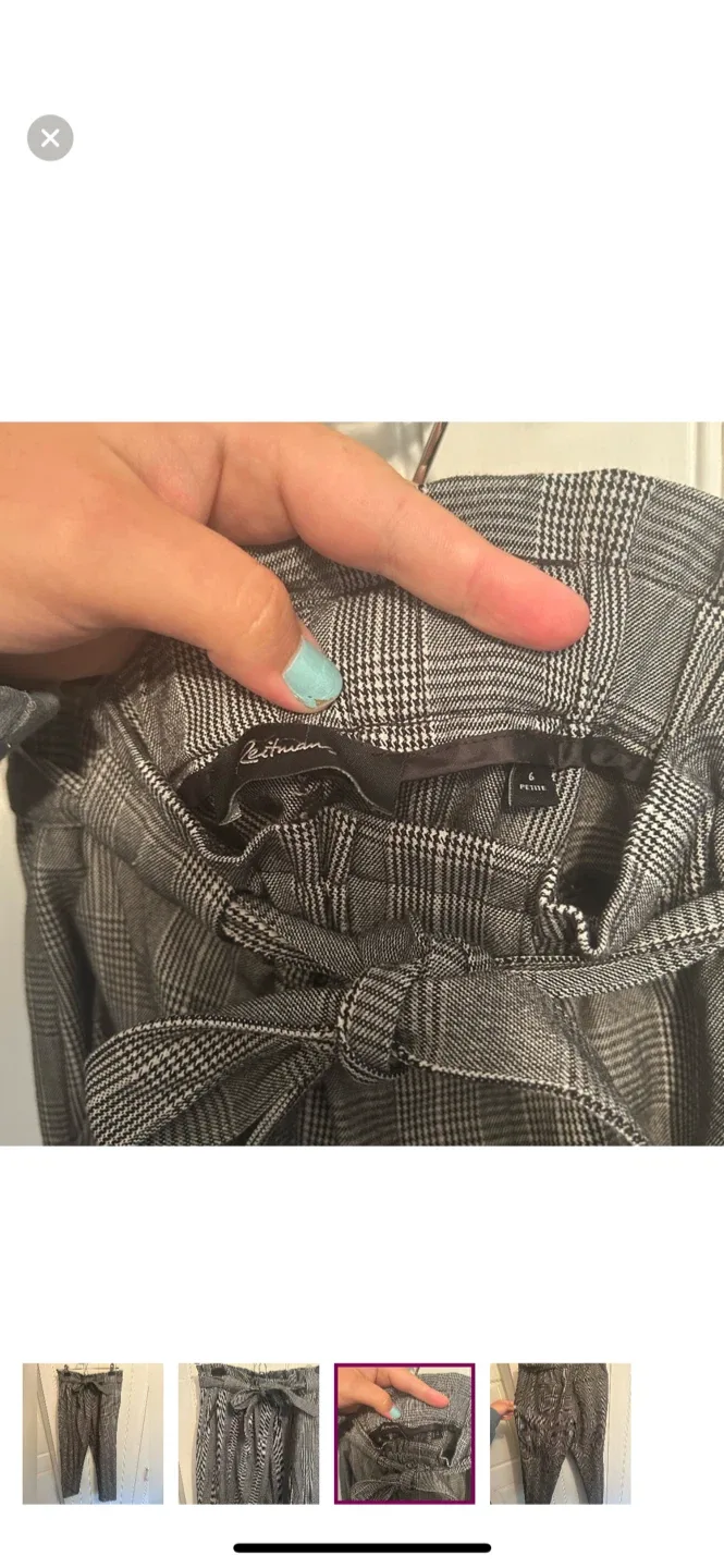 Reitmans Plaid Paper Bag Waist Pants - Size 6 image indicator(3)