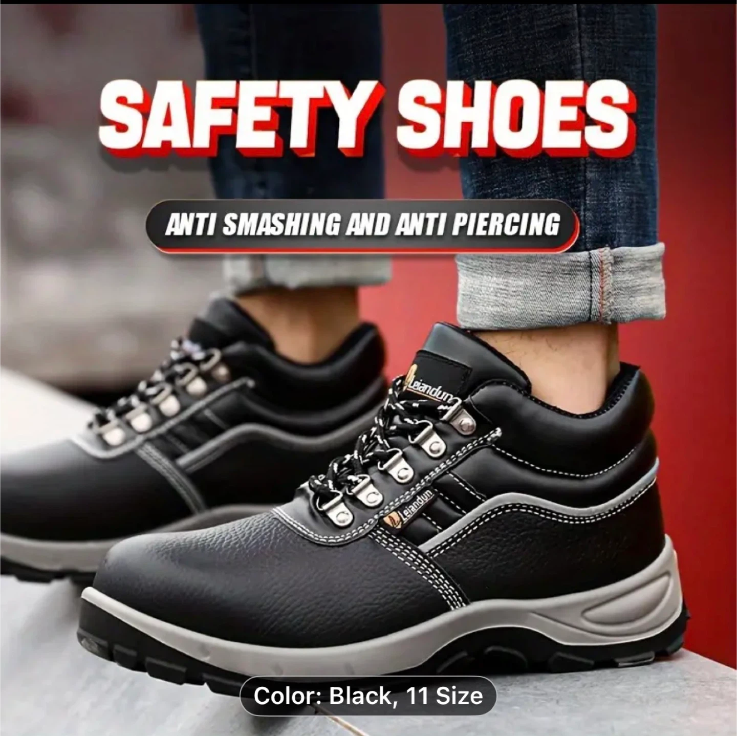 Reinforced Steel-Toe Heavy-Duty Work Boots for Men - photo 4