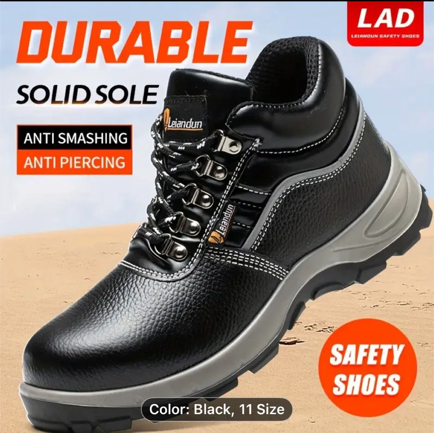 Reinforced Steel-Toe Heavy-Duty Work Boots for Men