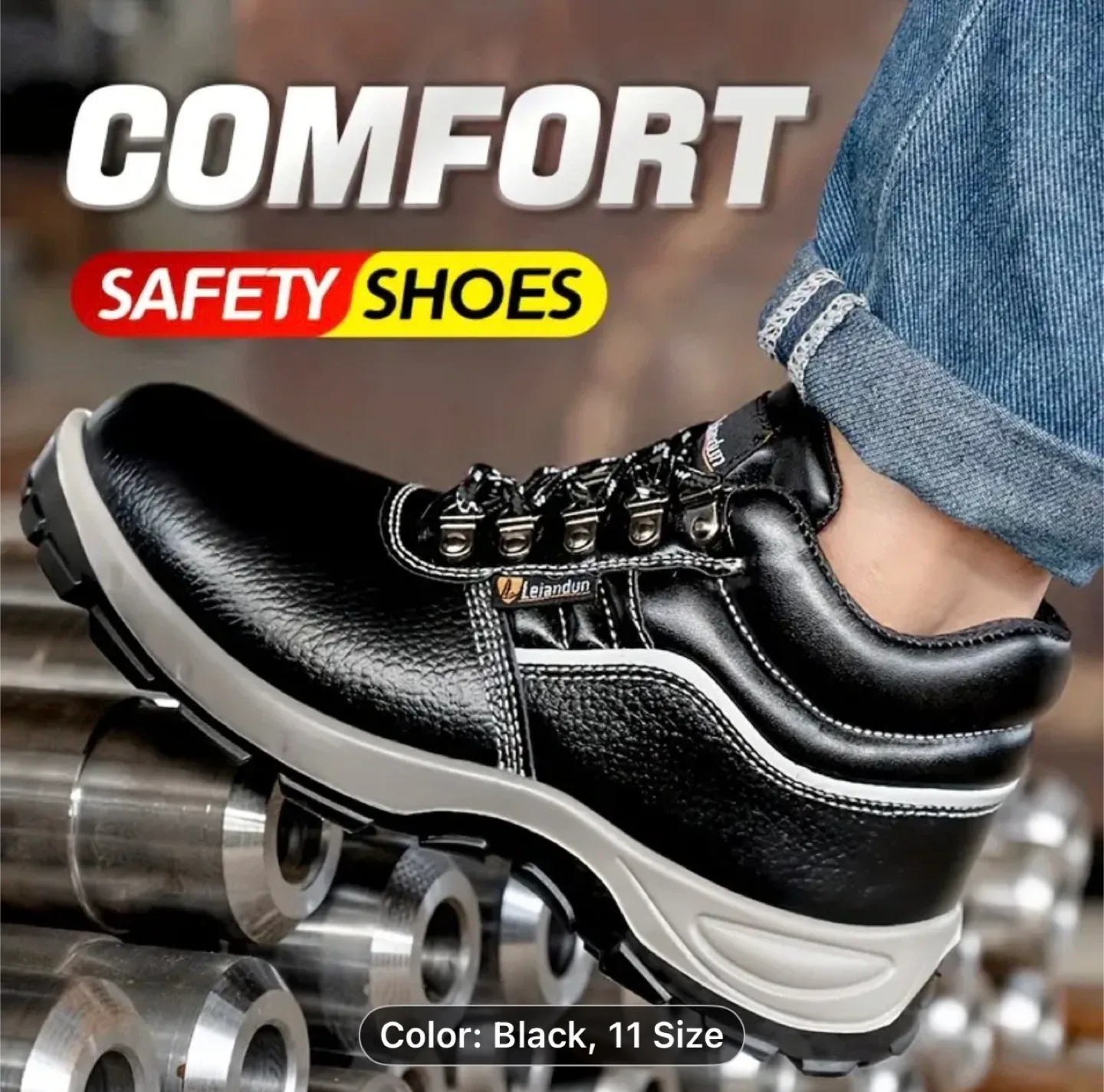 Reinforced Steel-Toe Heavy-Duty Work Boots for Men image indicator(5)