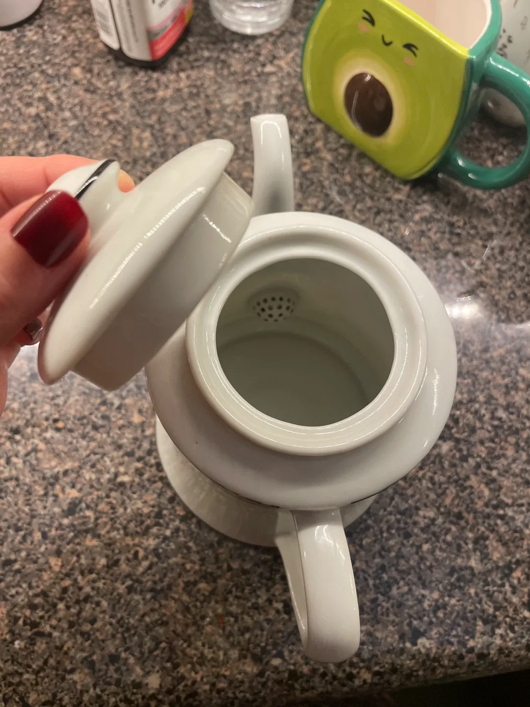 Floral Teapot - White and Black image indicator(2)