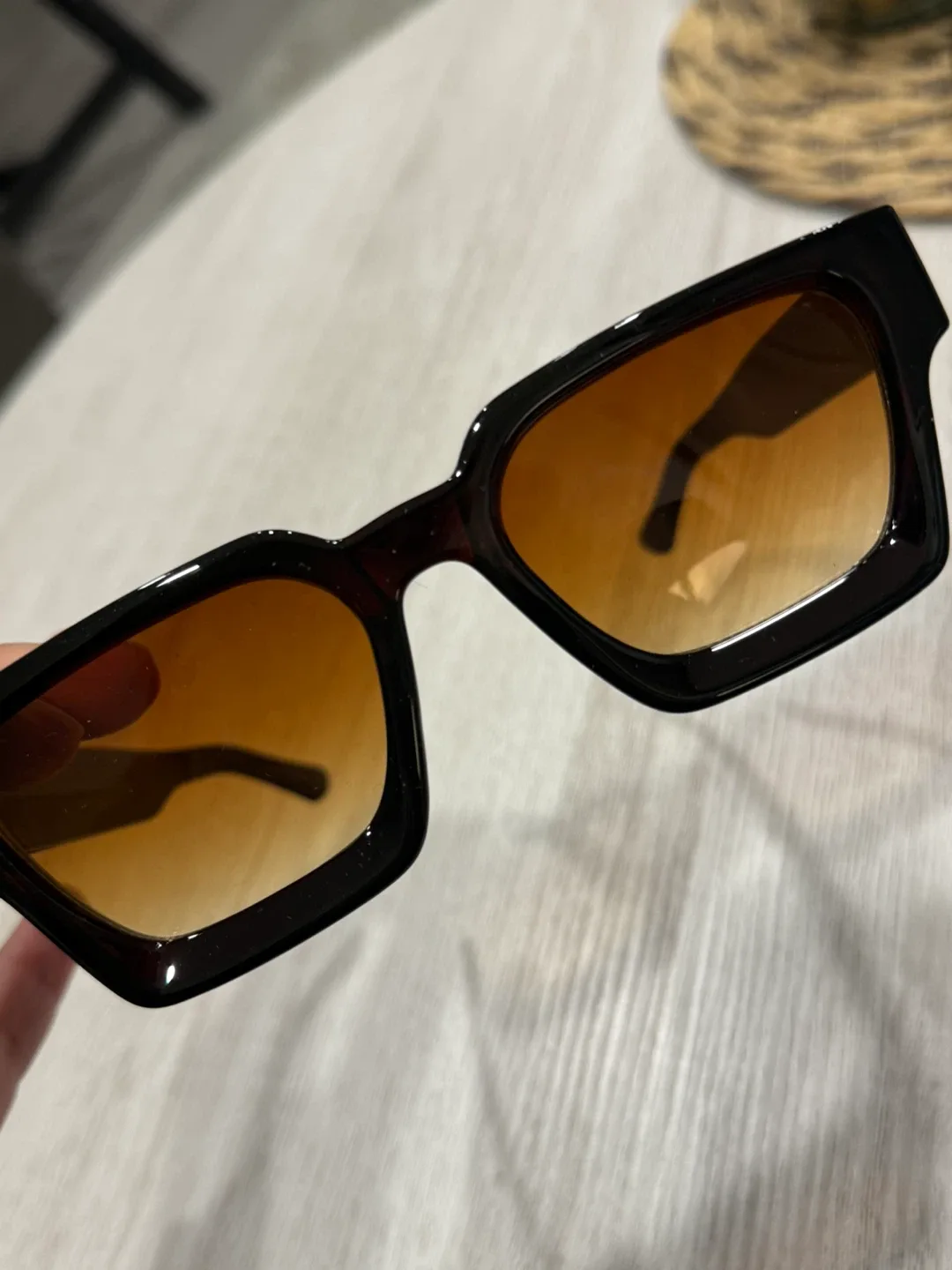 Black Frame Sunglasses with Brown Tint image indicator(2)