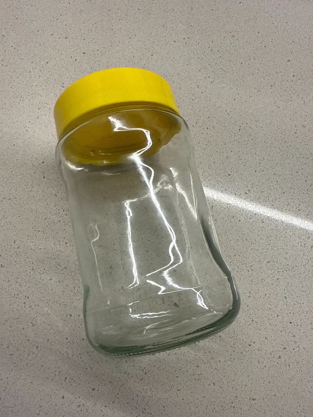 Glass Jar with Yellow Lid