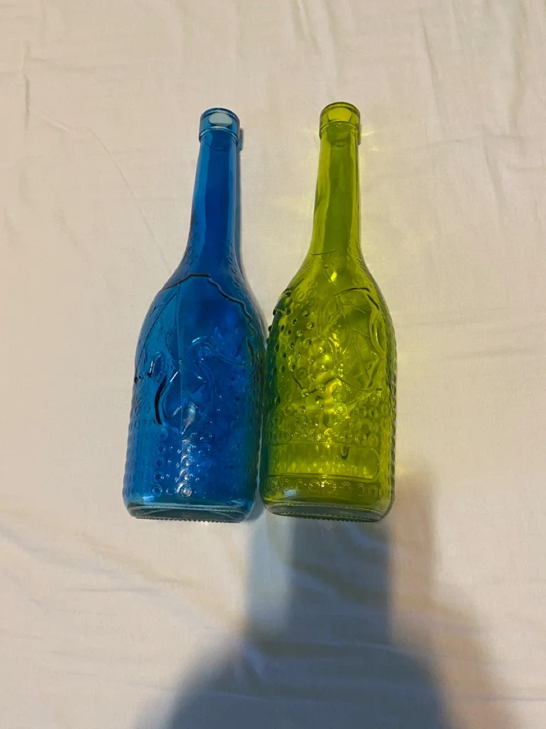 Blue & Green Decorative Glass Bottles