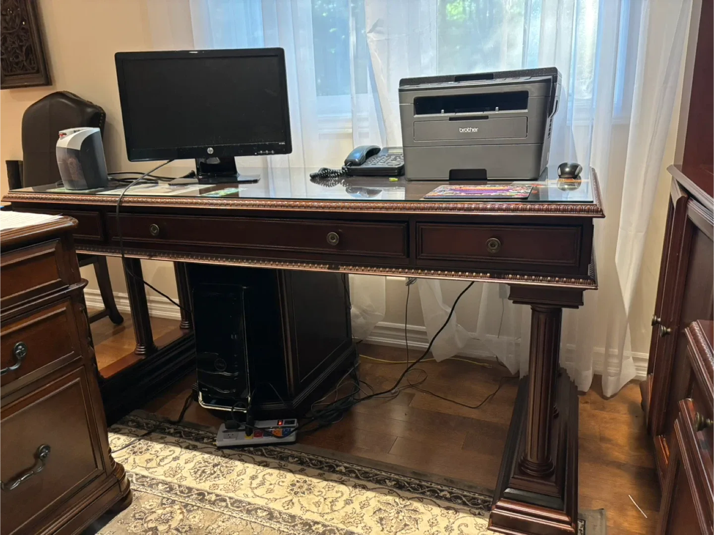 Desk with two cabinets