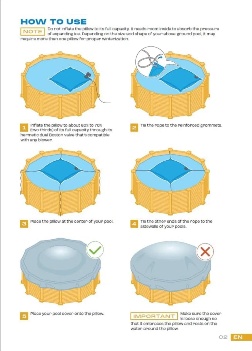 Yankee Sapphire Series 4' x 8' Pool Cover Pillow image indicator(4)