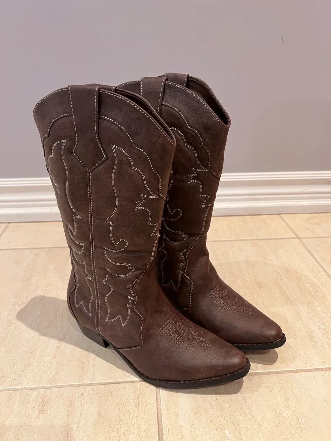 SheSole Brown Cowboy Boots image indicator(2)