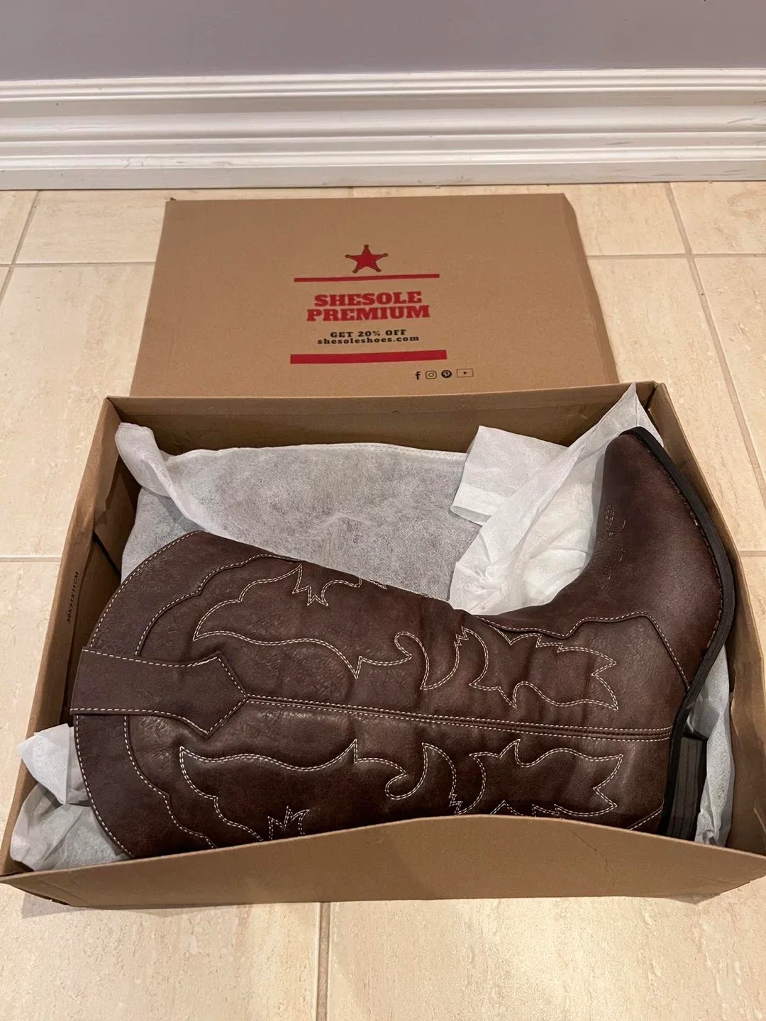 SheSole Brown Cowboy Boots image indicator(8)