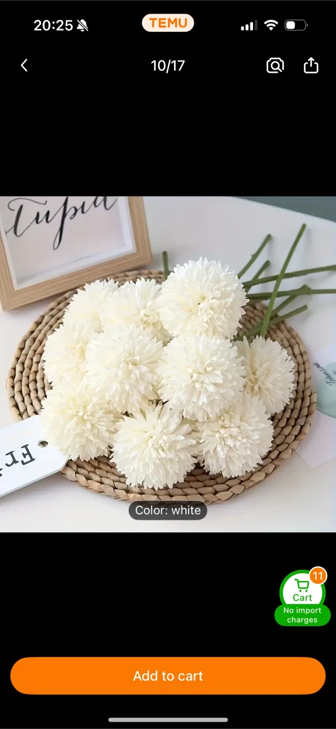 White Artificial Flower Bouquet - New