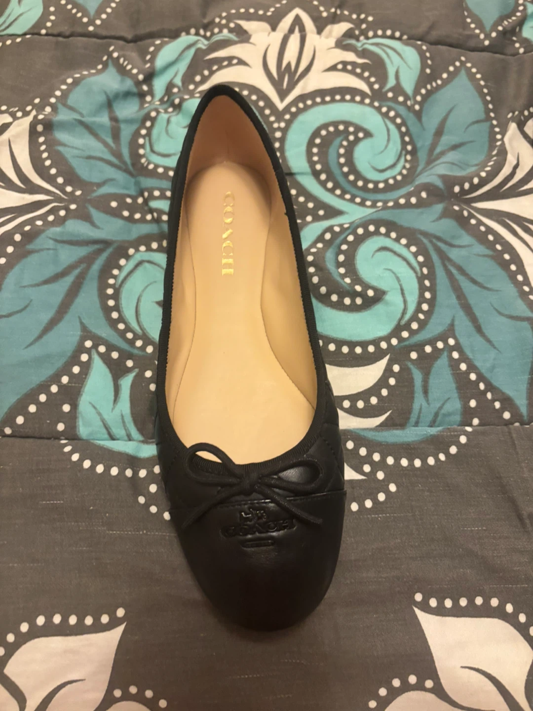 Coach Black Leather Ballet Flats - Size 7.5