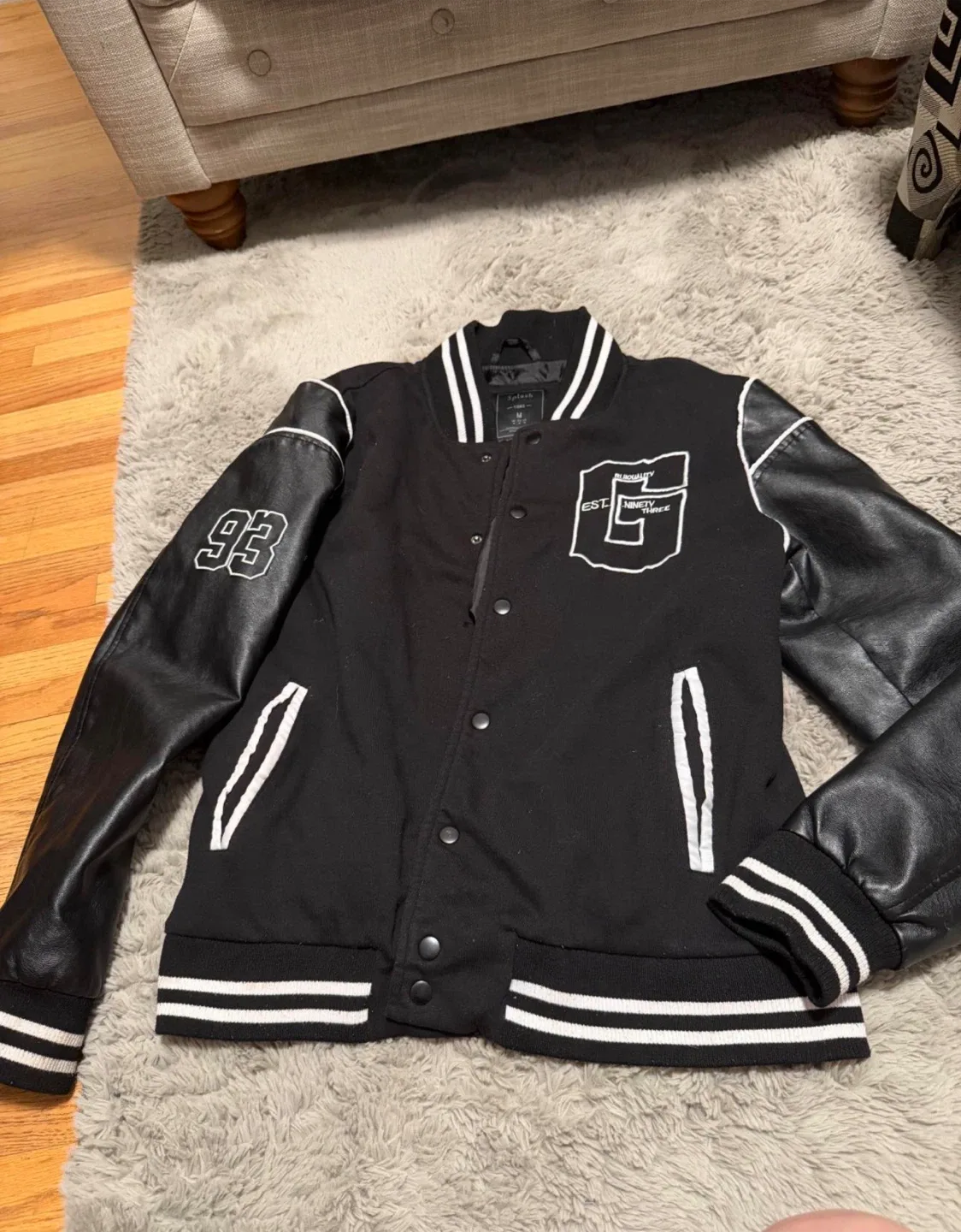 Black men’s Bomber  Jacket Size M