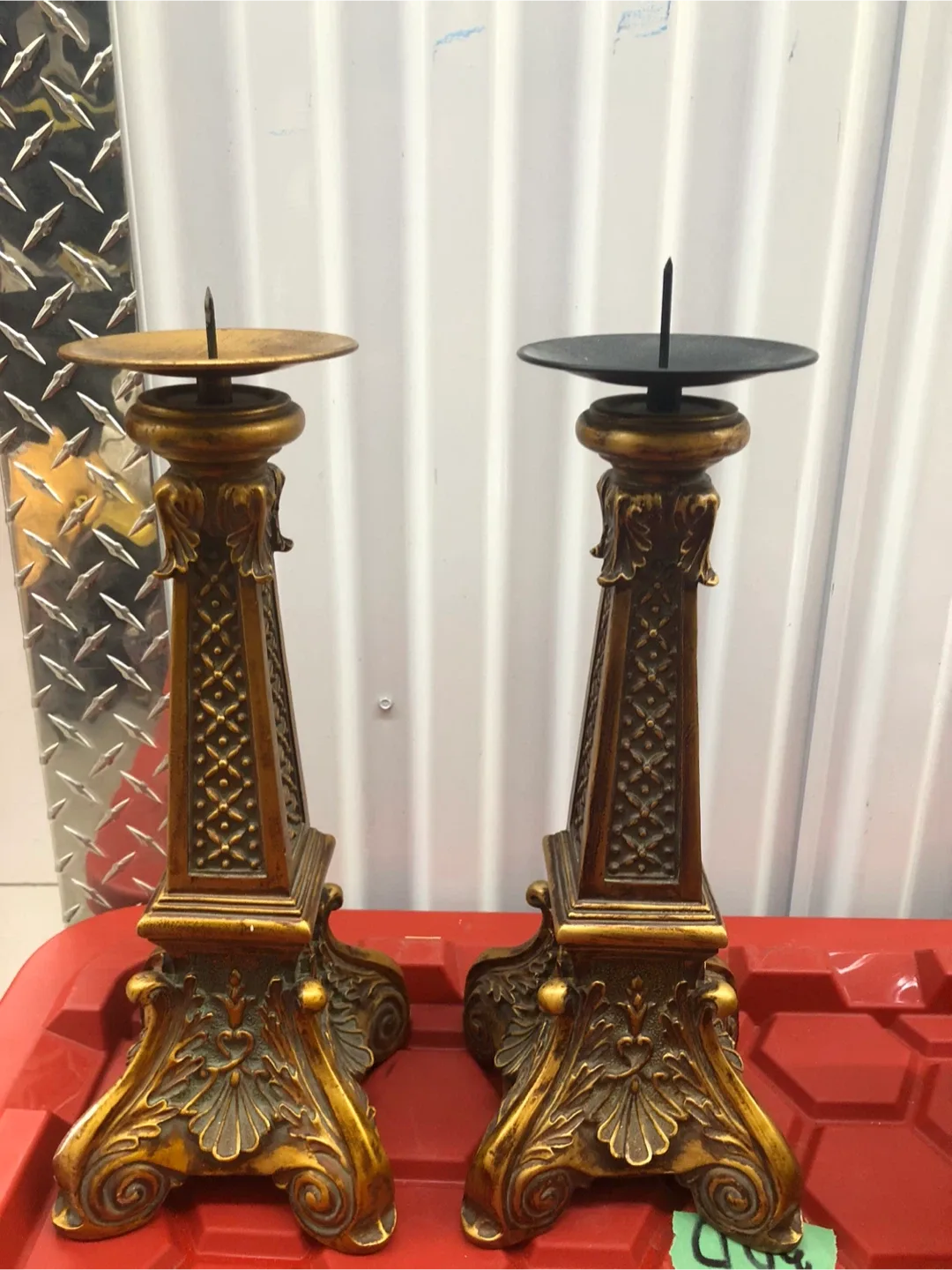 Pair of Gold Decorative Candle Holders