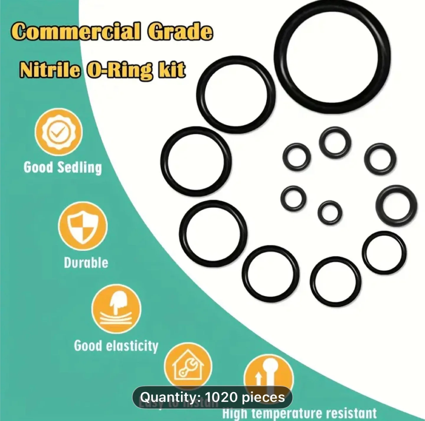 1020pcs Nitrile Rubber O-Ring Set image indicator(10)
