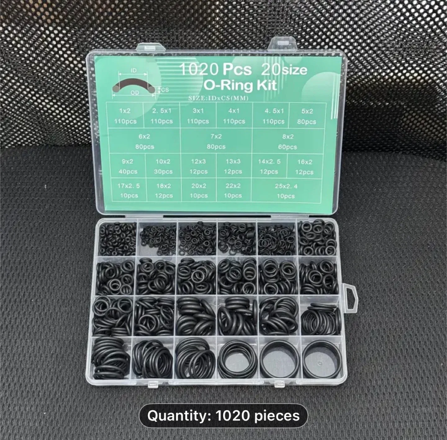 1020pcs Nitrile Rubber O-Ring Set image indicator(7)