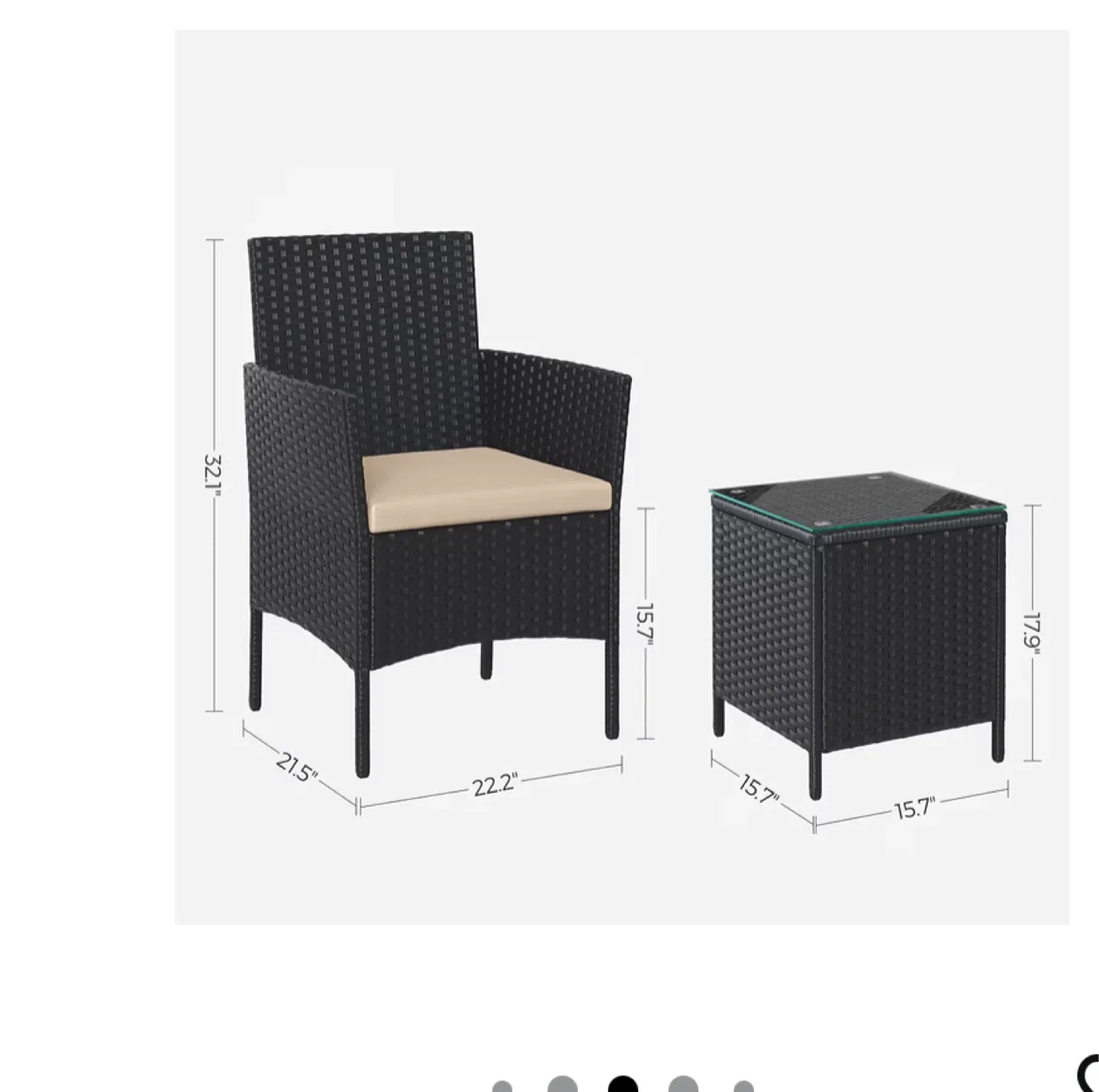 SONGMICS Patio Set - Outdoor Rattan Conversation Set image indicator(2)