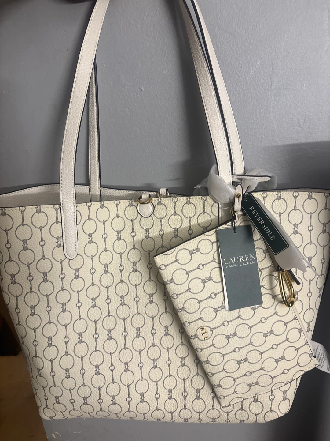 Ralph Lauren Reversible VNLA Chain Tote Bag OS - photo 4