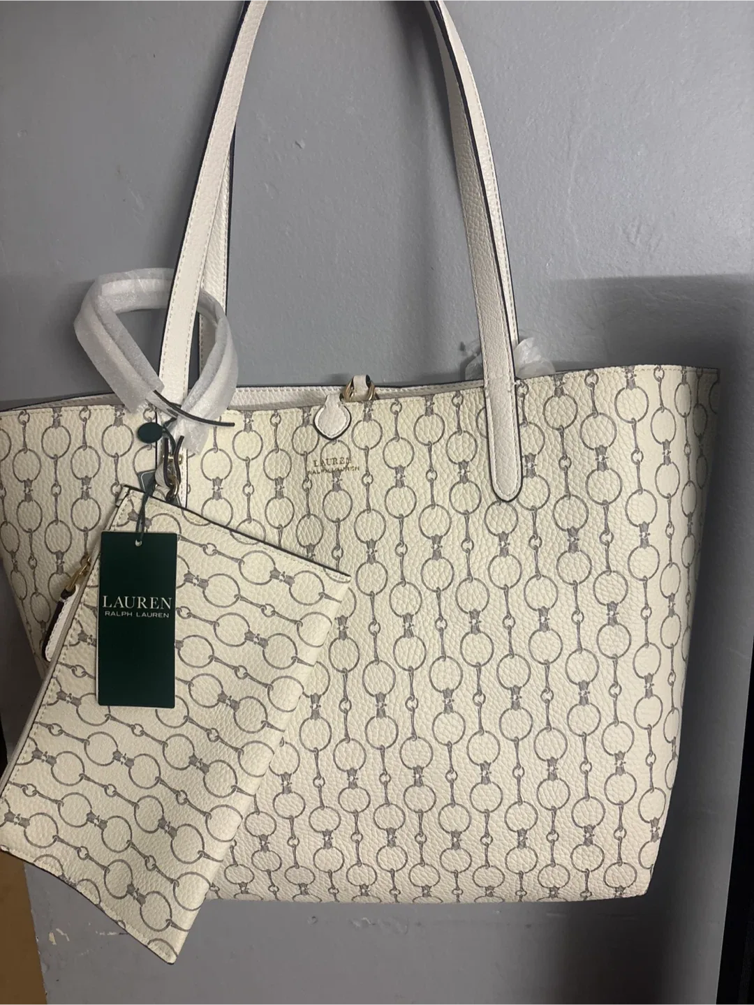 Ralph Lauren Reversible VNLA Chain Tote Bag OS