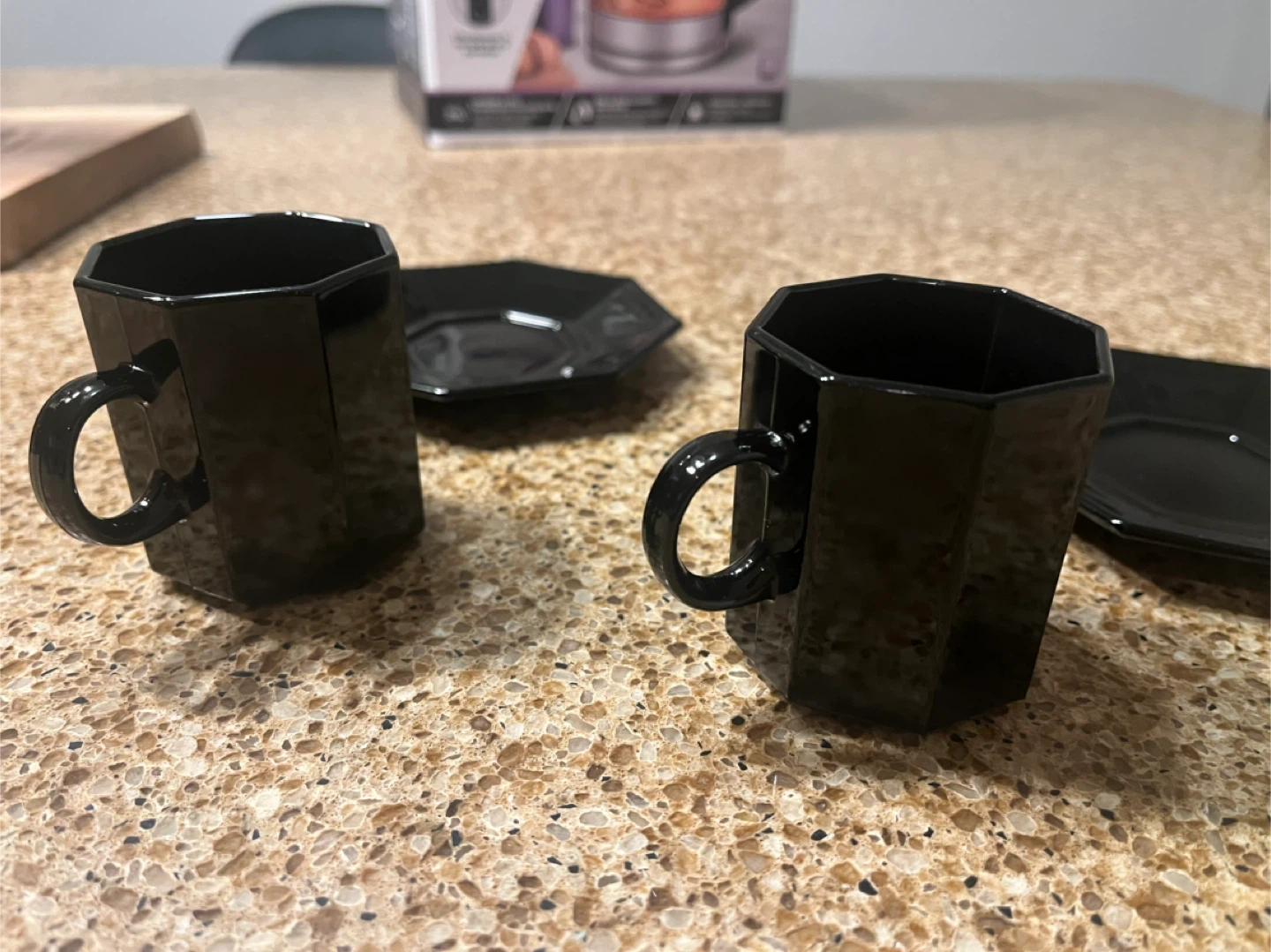 Set of Black Espresso Cups & Saucers - photo 3