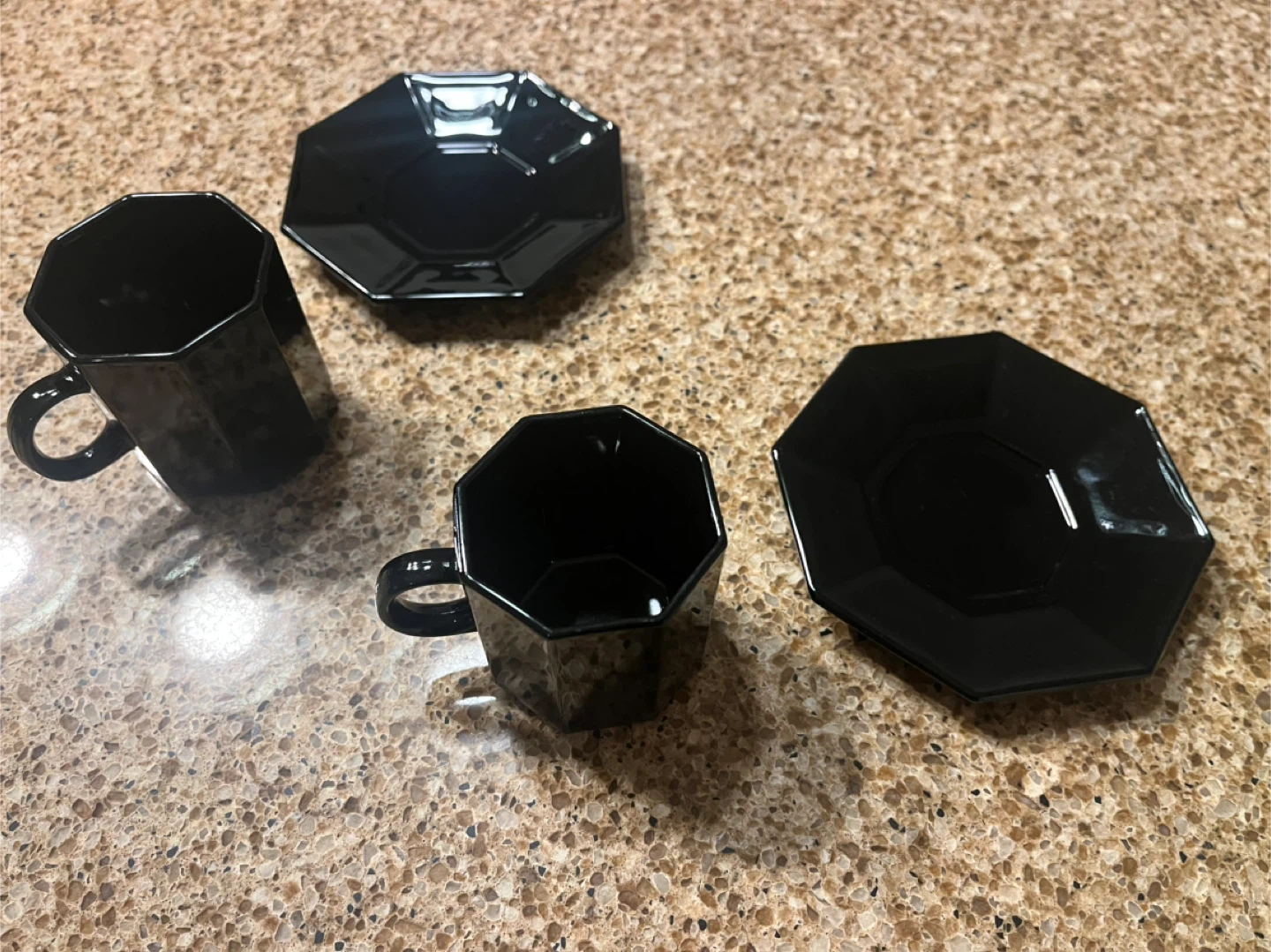 Set of Black Espresso Cups & Saucers - photo 2