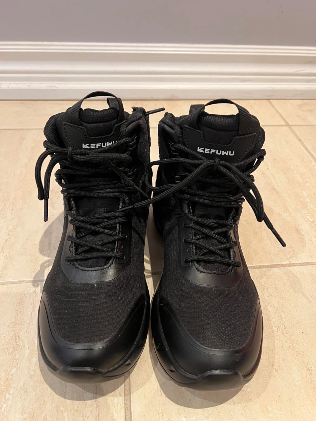 KEFUWU Black Hiking Boots - Size 9.5 - photo 2