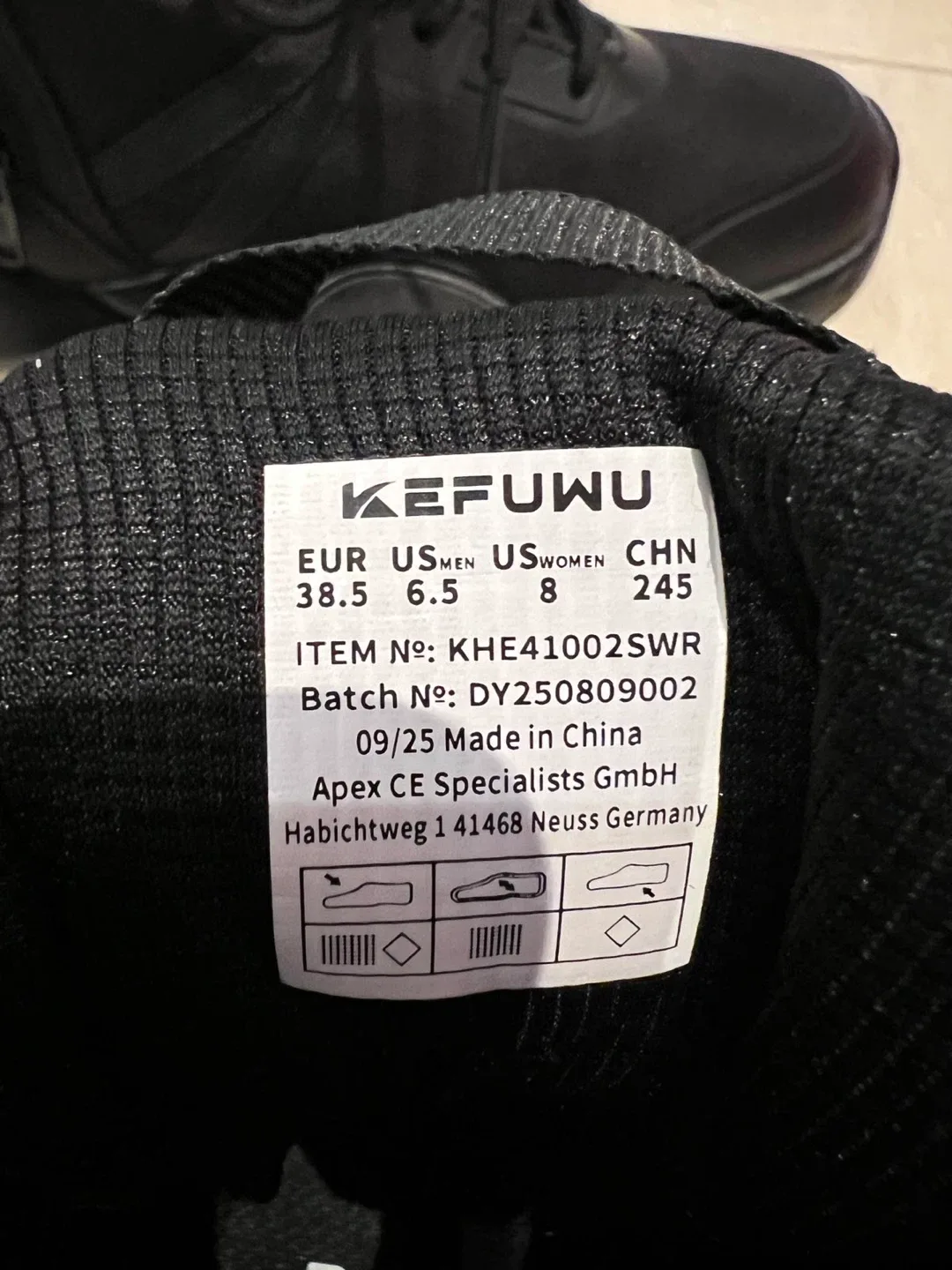 KEFUWU Black Hiking Boots - Size 9.5 image indicator(7)