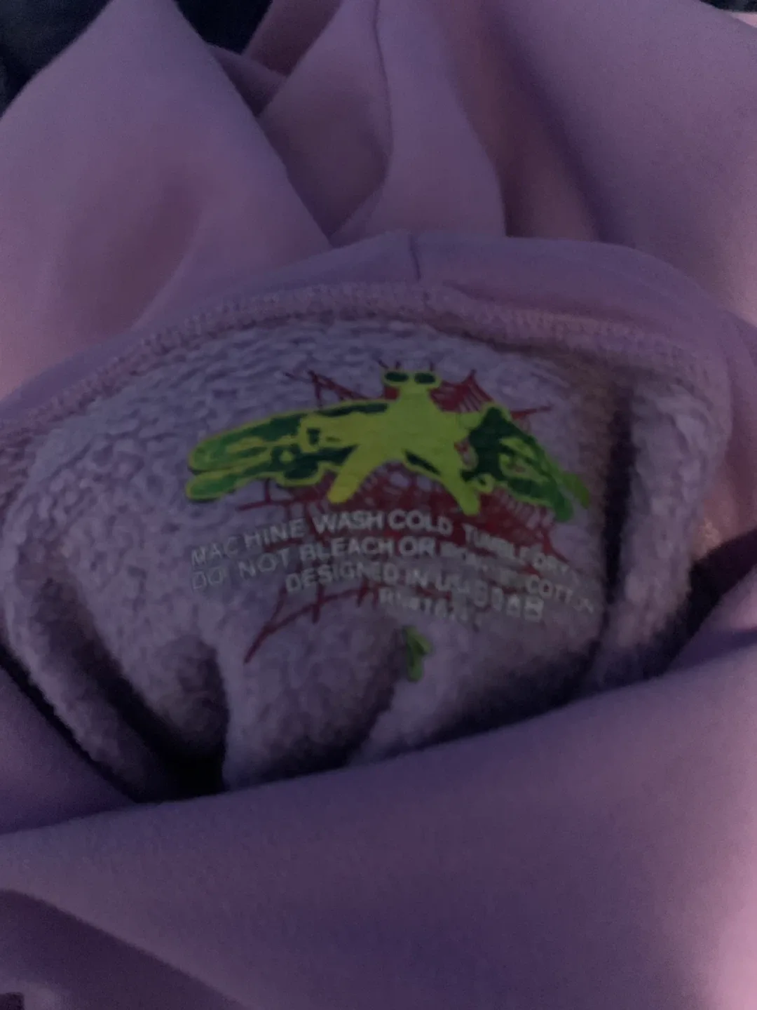 Sp5der/Spider purple here comes the slime hoodie size s image indicator(4)