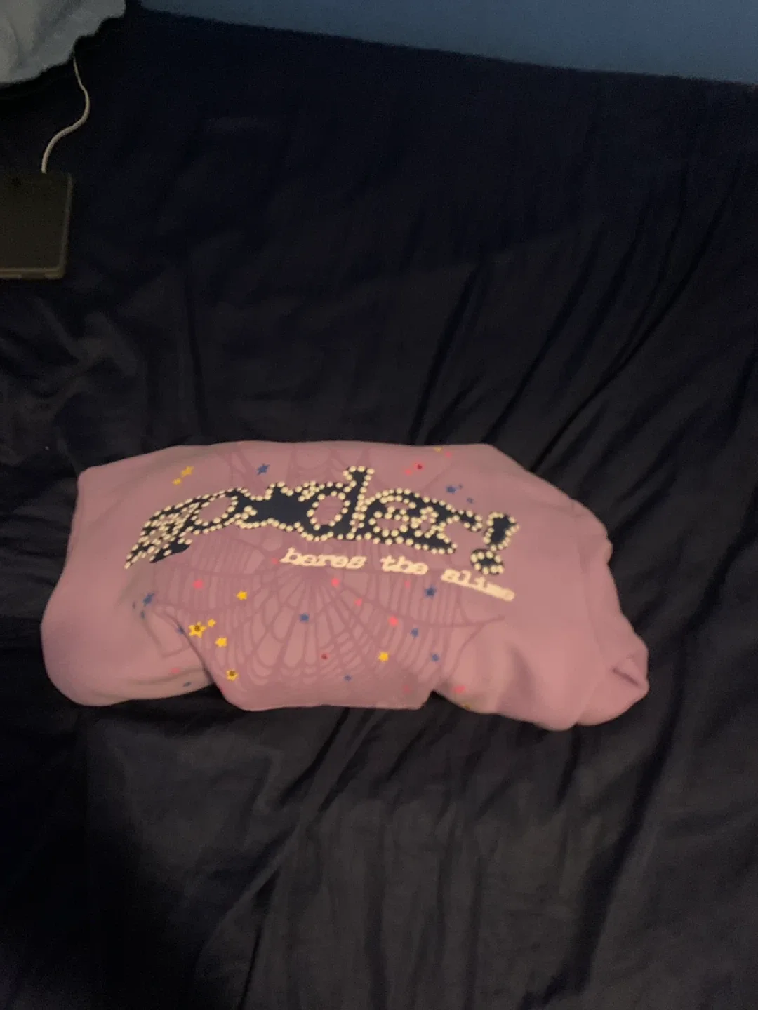 Sp5der/Spider purple here comes the slime hoodie size s image indicator(3)