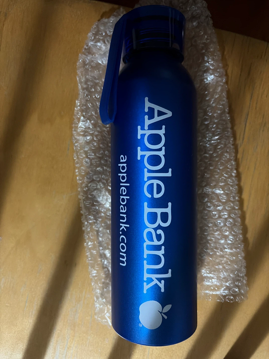 Apple Bank Blue Water Bottle
