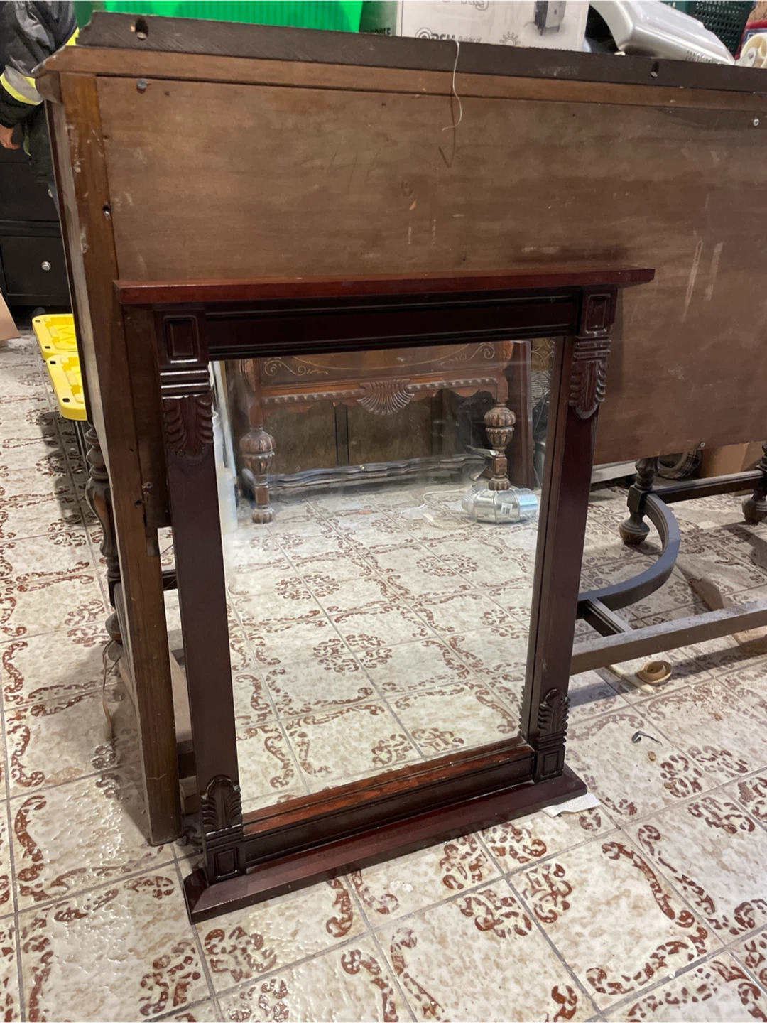 Framed Mahogany Mirror