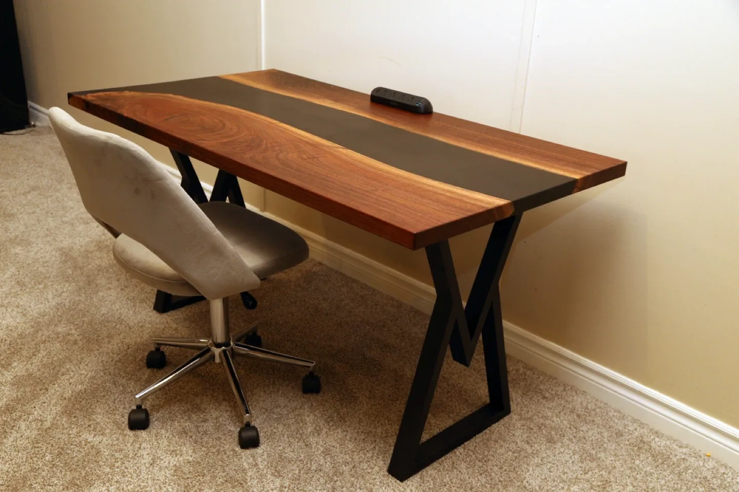 Custom Walnut & Epoxy Resin Desk image indicator(5)