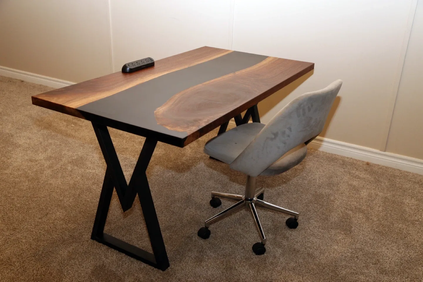Custom Walnut & Epoxy Resin Desk