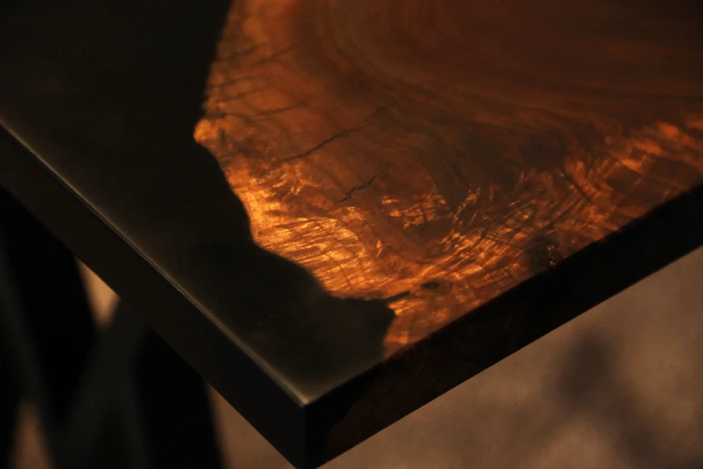Custom Walnut & Epoxy Resin Desk image indicator(4)