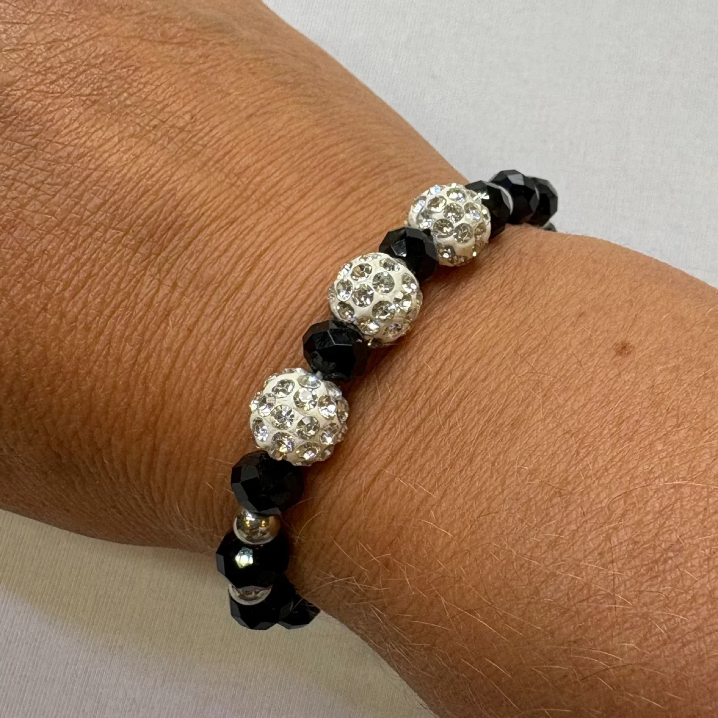 Sparkle Shine Shambala Rhinestone Stretch Beaded Pave Bracelet