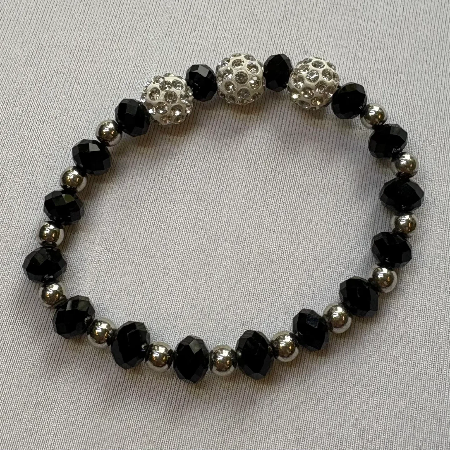 Sparkle Shine Shambala Rhinestone Stretch Beaded Pave Bracelet image indicator(3)