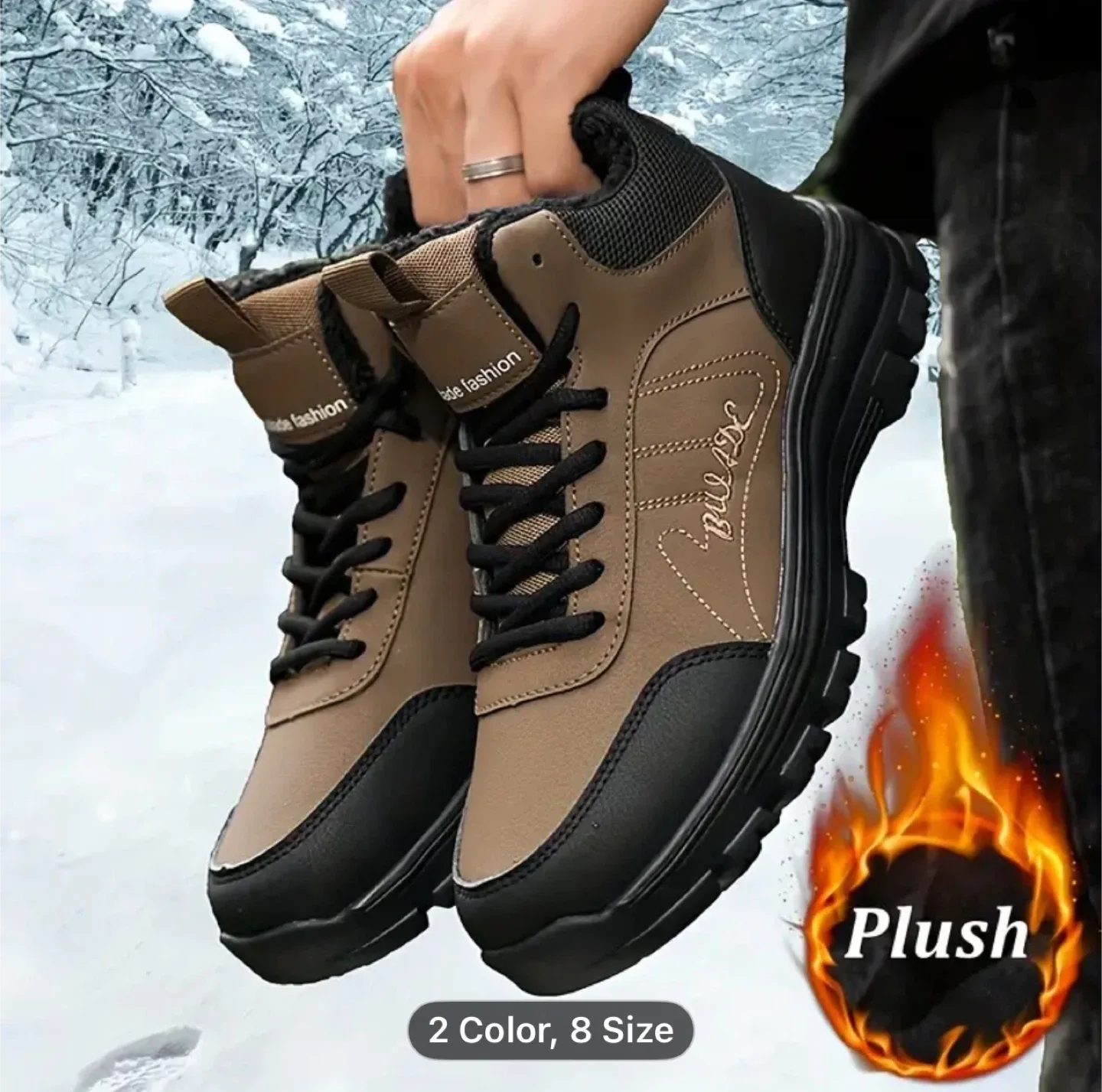 Men's Winter Thickened Padded Snow Boots,