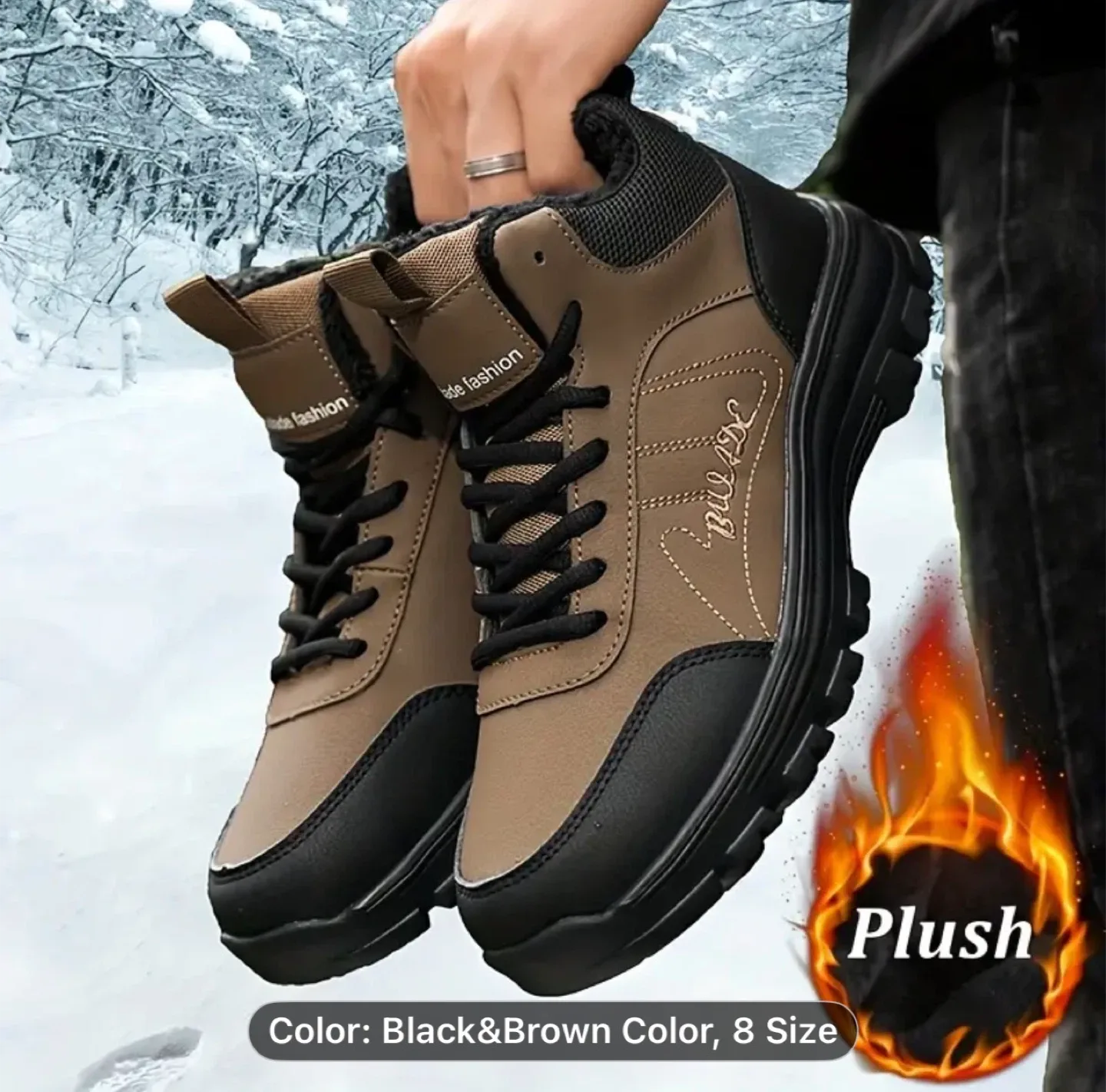 Men's Winter Thickened Padded Snow Boots, image indicator(6)