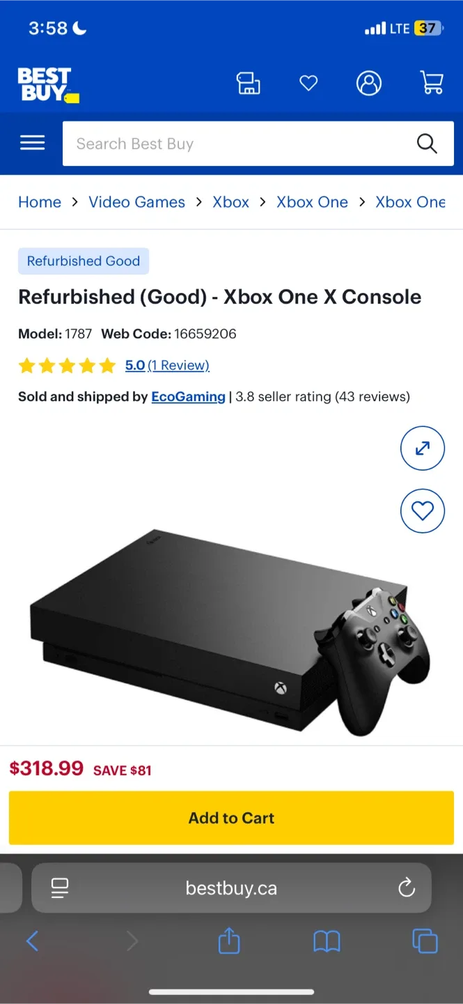 Xbox One X Console with 2 Controllers & 3 Games || Open to Trade image indicator(8)