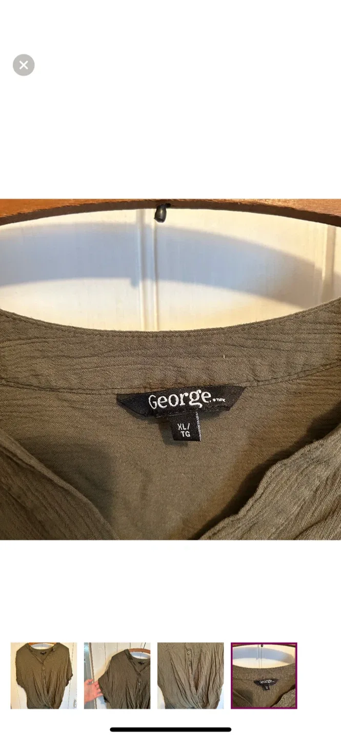 George Olive Green Twist Front Top - XL image indicator(4)
