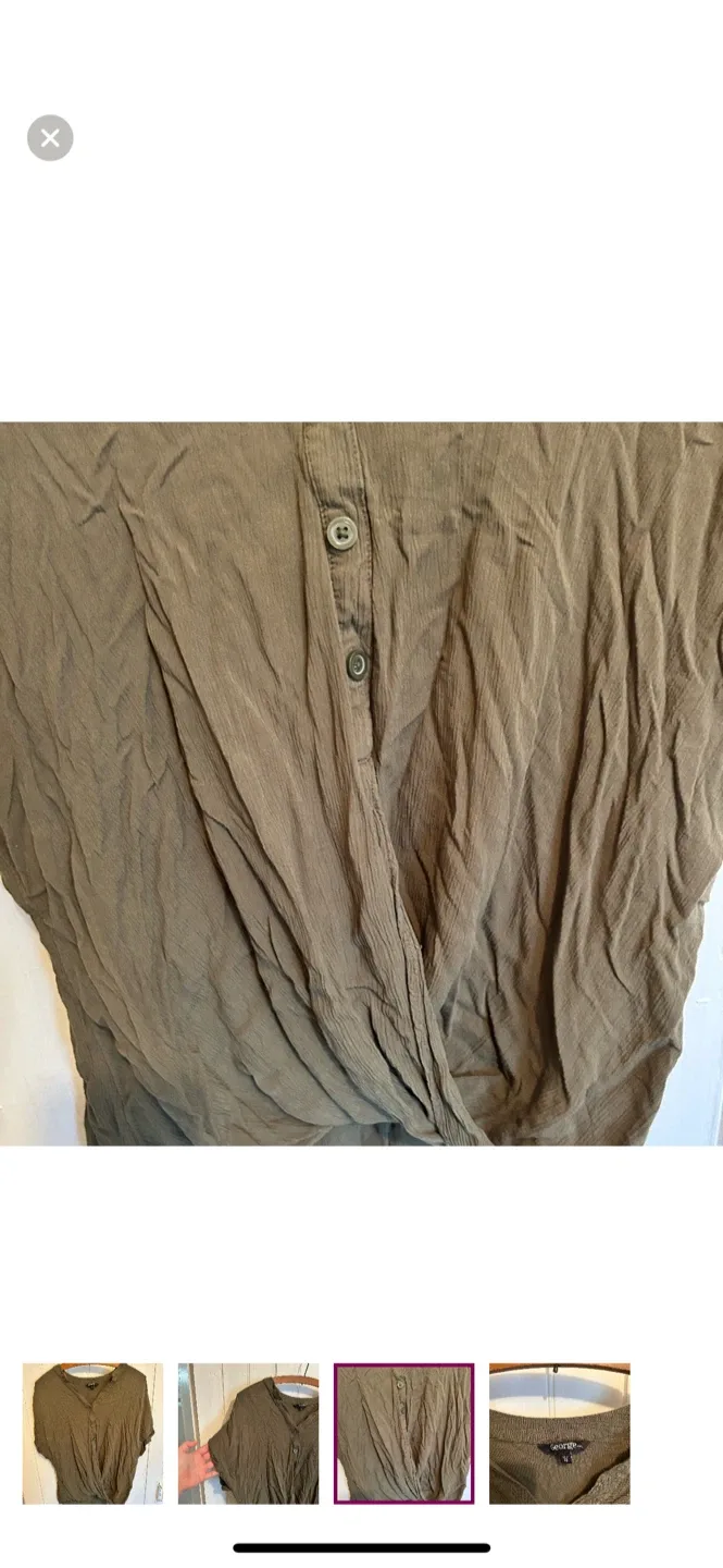 George Olive Green Twist Front Top - XL image indicator(3)