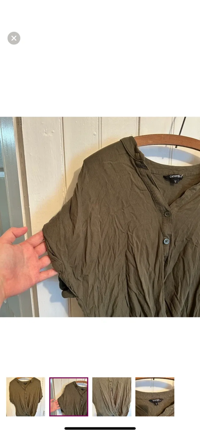 George Olive Green Twist Front Top - XL image indicator(2)