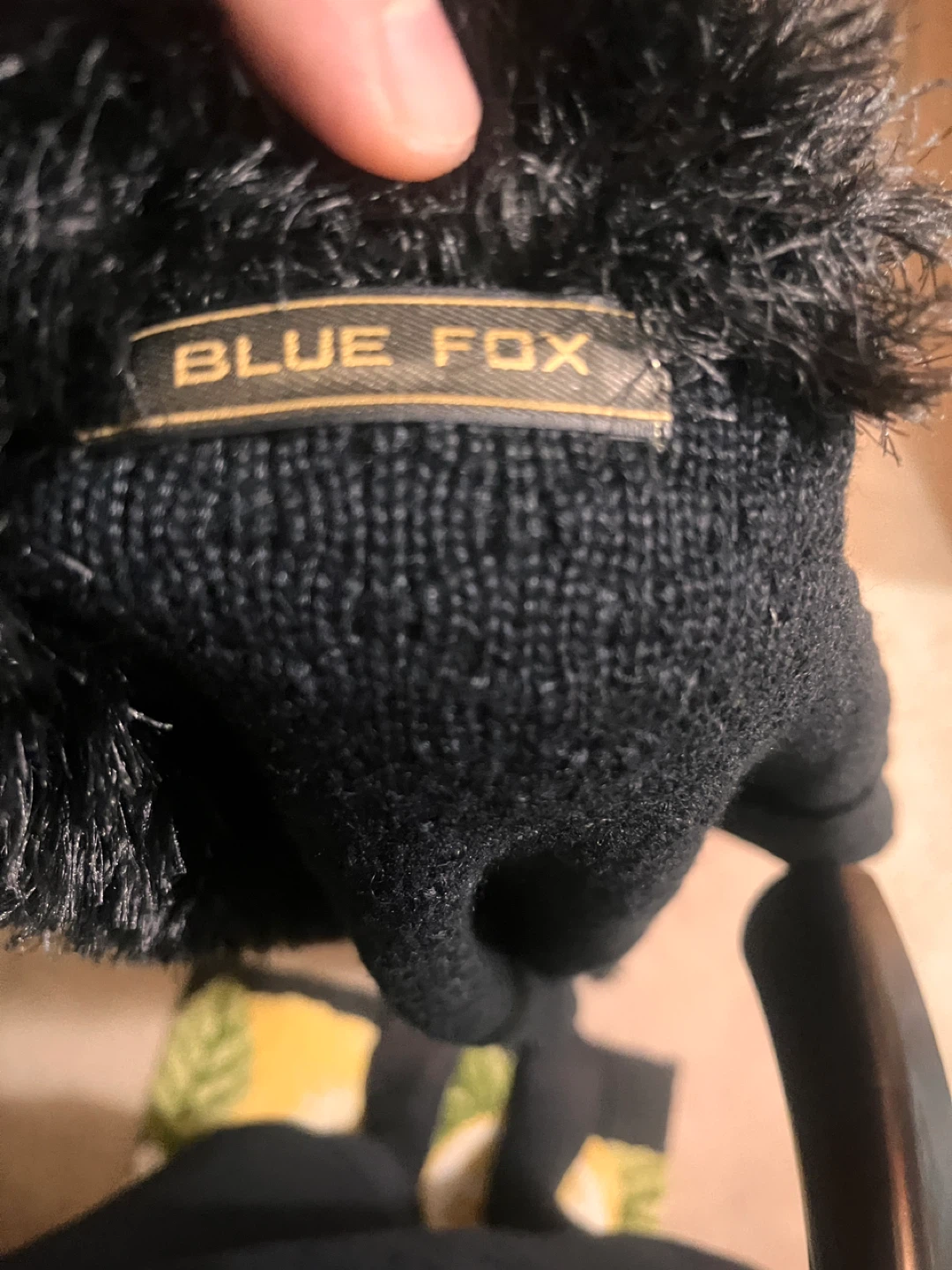 Blue Fox Black Faux Fur Trim Shawl - photo 5