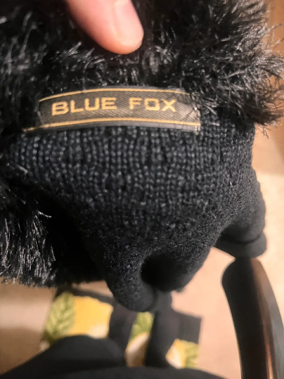 Blue Fox Black Faux Fur Trim Shawl image indicator(5)