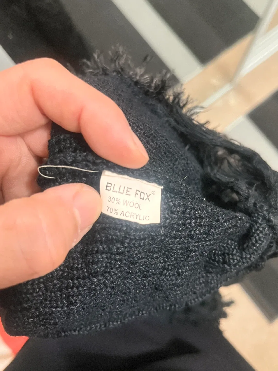 Blue Fox Black Faux Fur Trim Shawl image indicator(6)